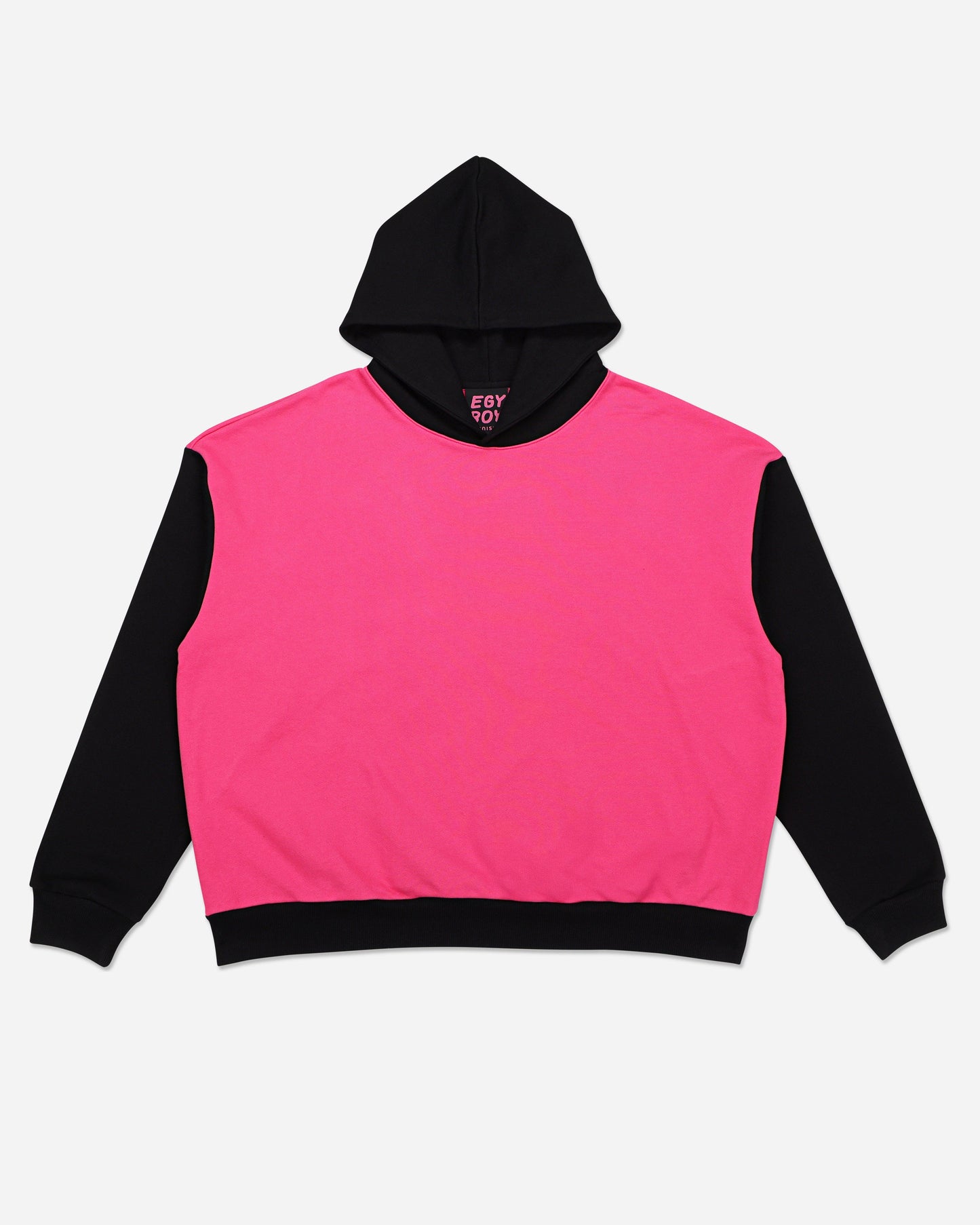 Egyboy T-shirt 500 GSM HEAVYWEIGHT 'PINK/BLACK' HOODIE L / XL