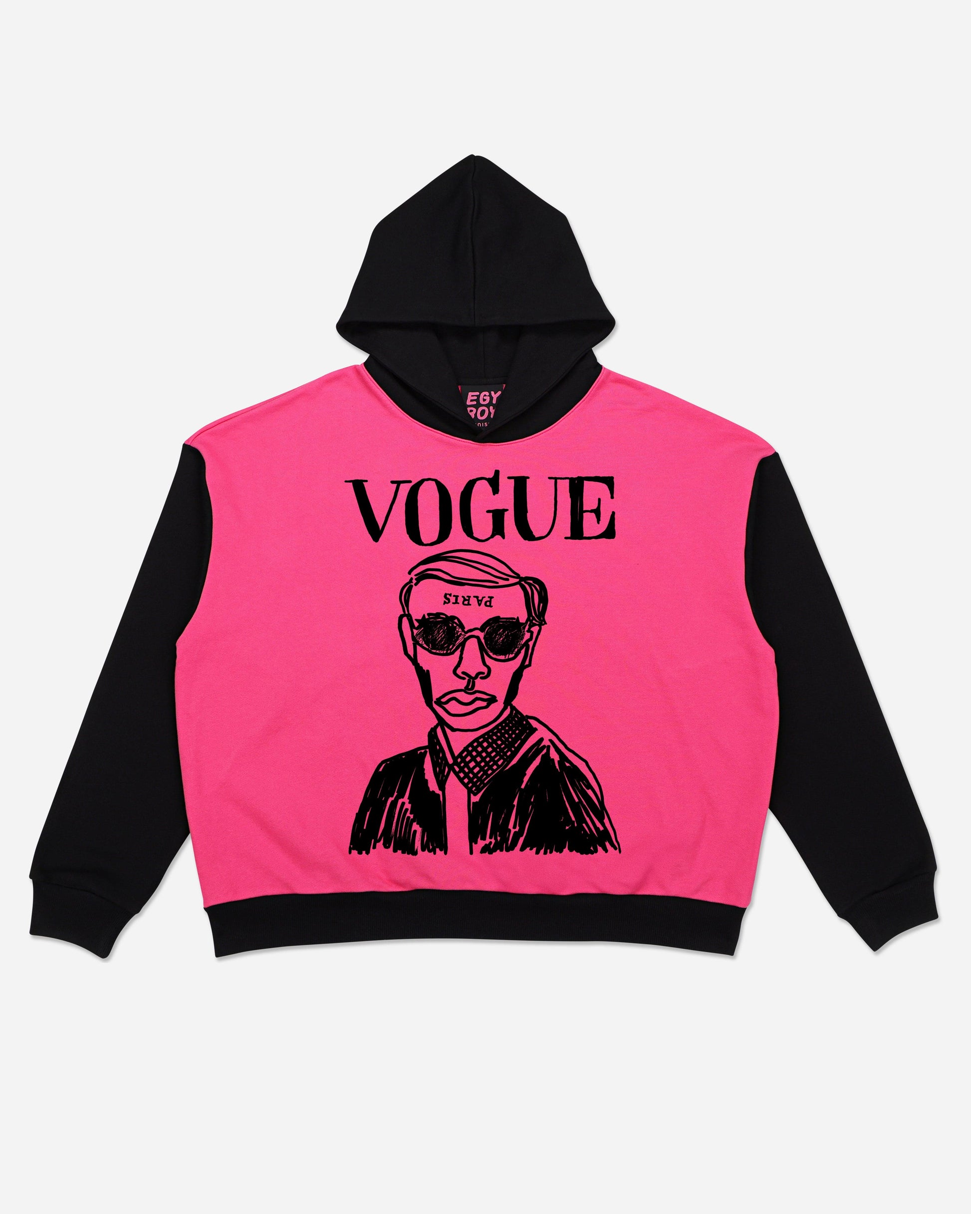 Egyboy T-shirt 500 GSM HEAVYWEIGHT 'PINK/BLACK' HOODIE L / XL
