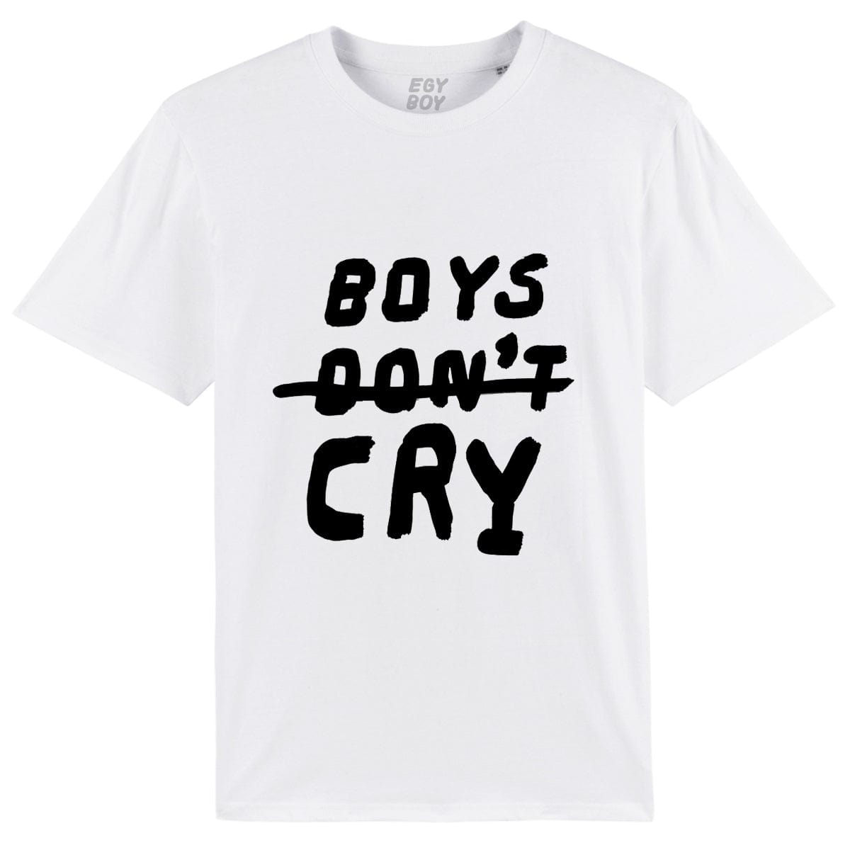 Egyboy T-shirt BOYS CRY - Balti Marškinėliai