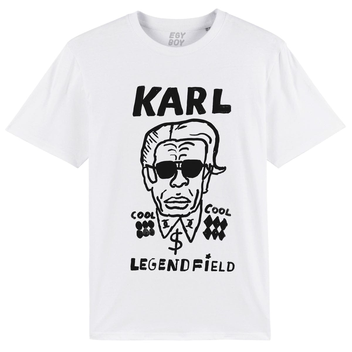 Egyboy T-shirt KARL LEGENDFIELD - Balti Marškinėliai