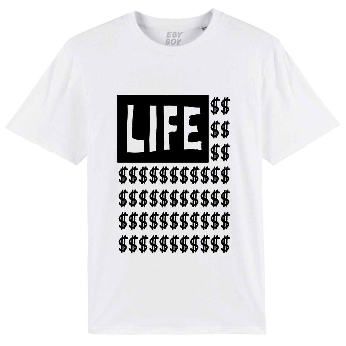 Egyboy T-shirt LIFE - Balti Marškinėliai