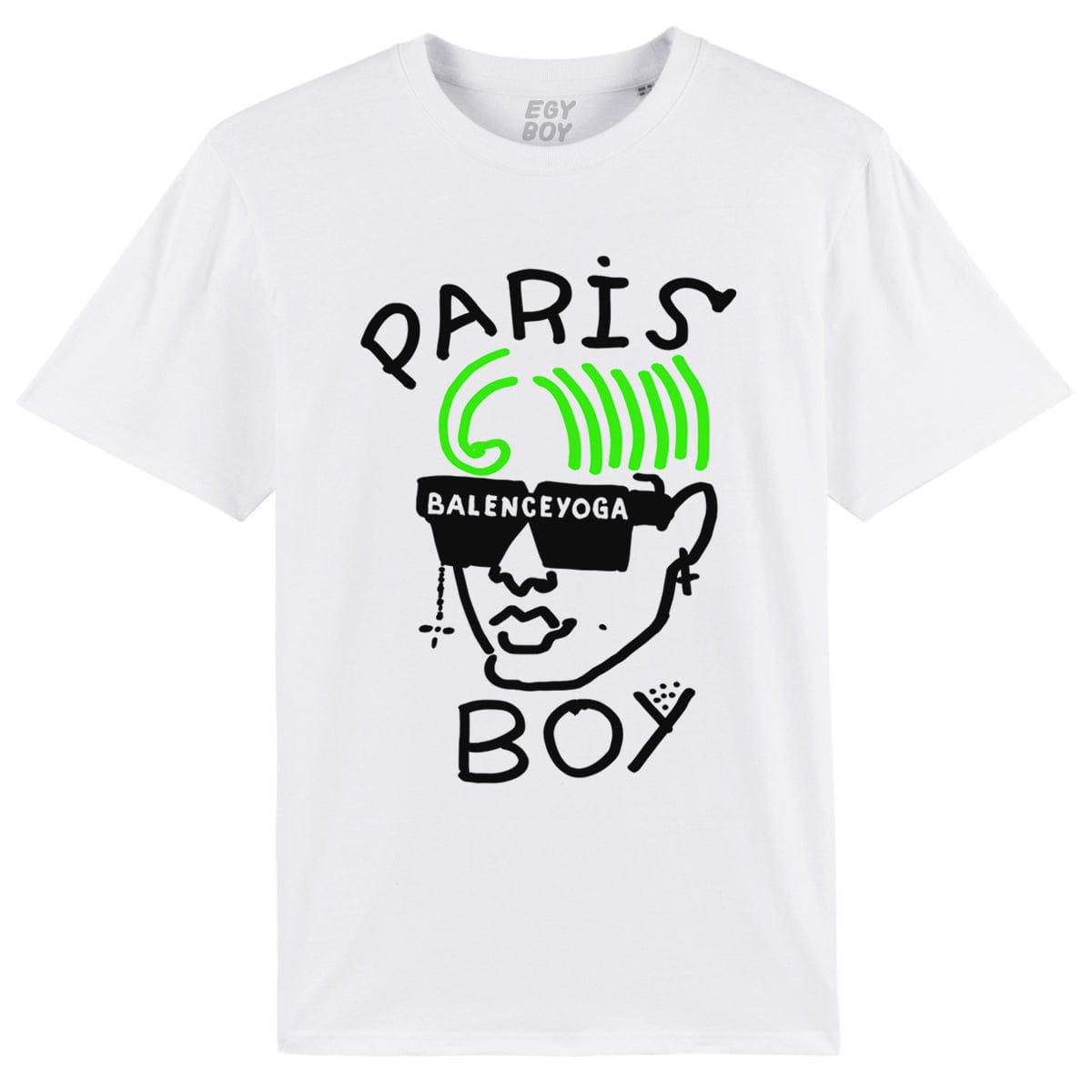 Egyboy T-shirt PARIS BOY - Balti Marškinėliai